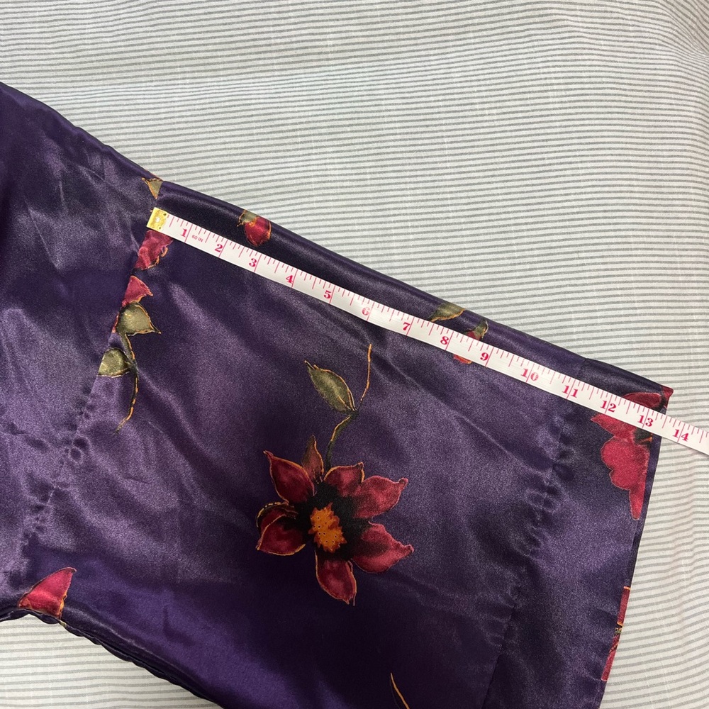 Delicates Satin Floral Robe - Deep Purple - Picture 4 of 6